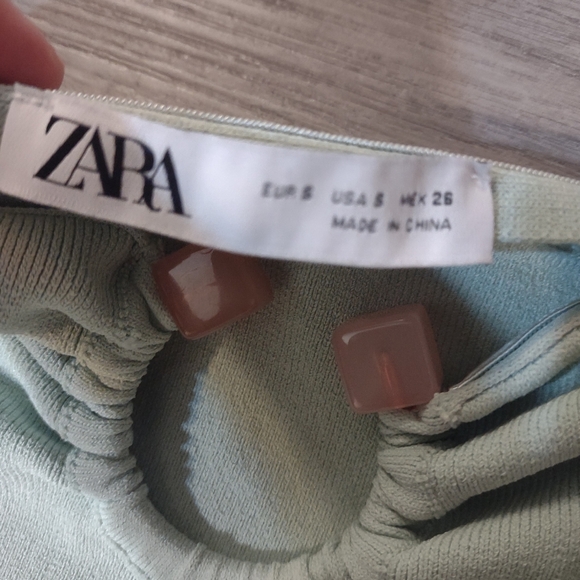 Zara Strapless Sage Green Midi Dress - Picture 4 of 8